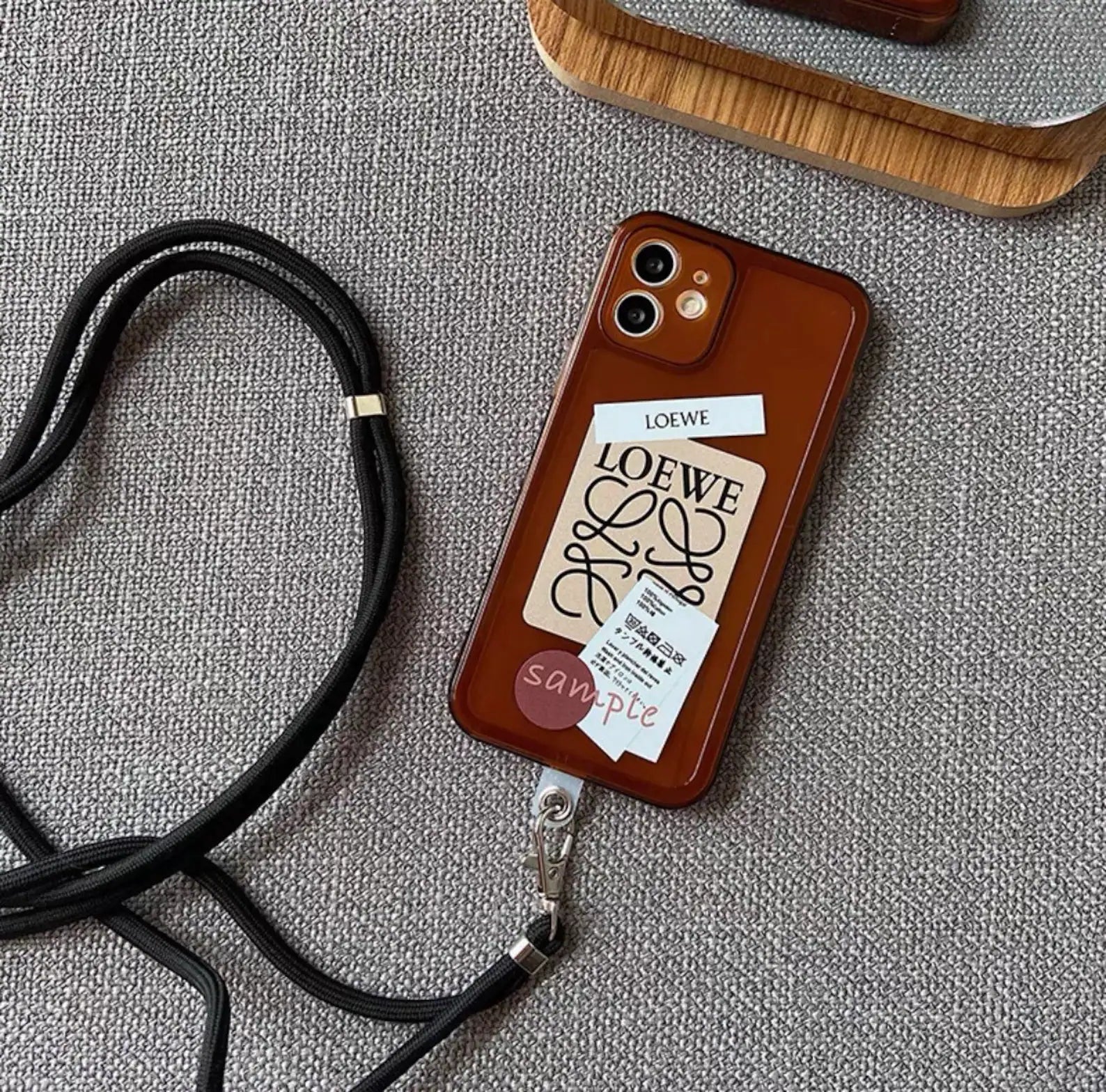 Keyboard Pattern Phone Case With Lanyard